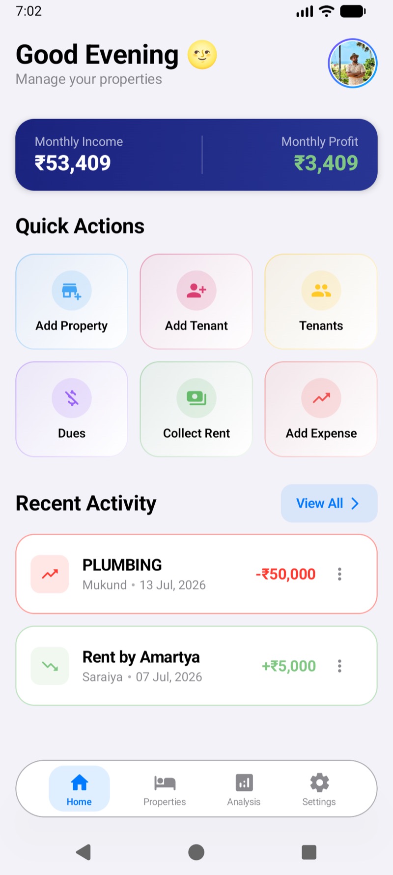 Rentory App Dashboard