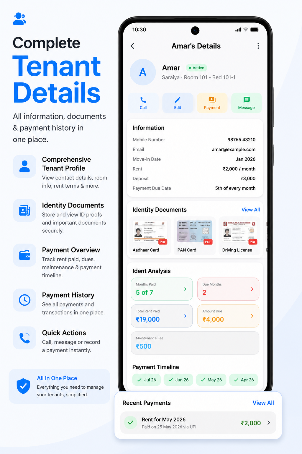 Complete Tenant Details preview